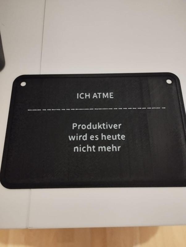 Ich atme, produktiver wird es heute  nicht mehr