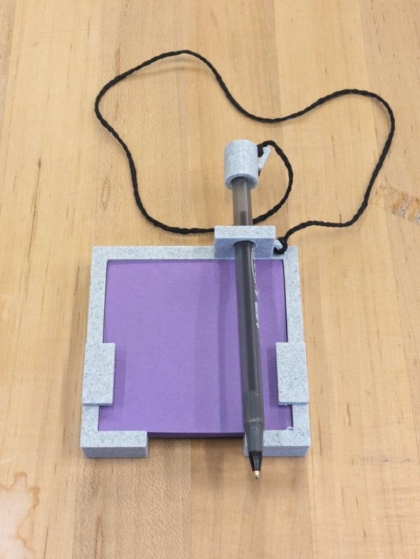 Magnetic Post-it Note Holder with Pen Tether