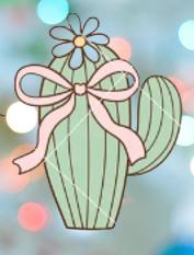 Western Cactus With Ribbon Cookie Cutter