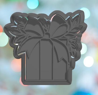 Christmas Floral  Gift Cookie Cutter