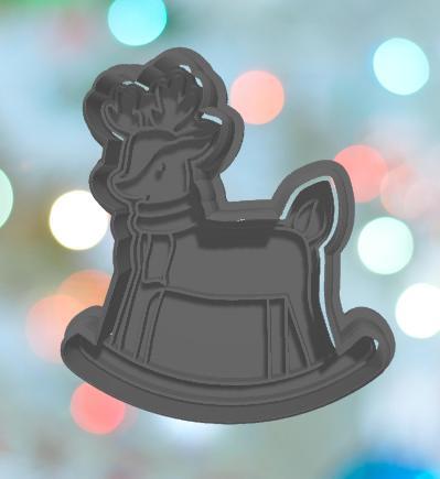 Christmas Reindeer Rocking Horse Cookie Cutter