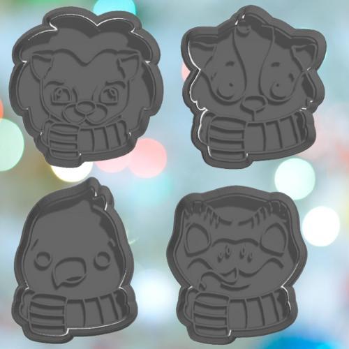 Harry Potter House Animals with Scarfs Cookie Cutter Set