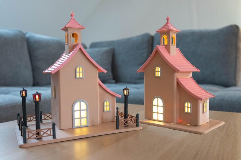 Lighted little church