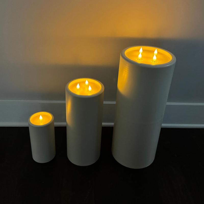 Pillar Candles - 3 Sizes - Inserts for LED Tea Lights/Votives