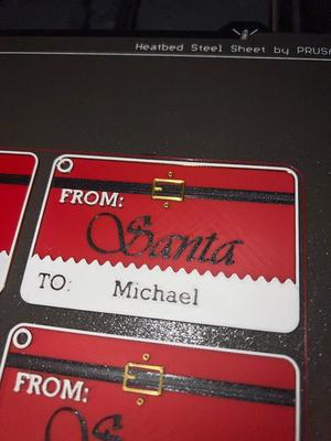 "From Santa" gift tag (Customizable Sign)