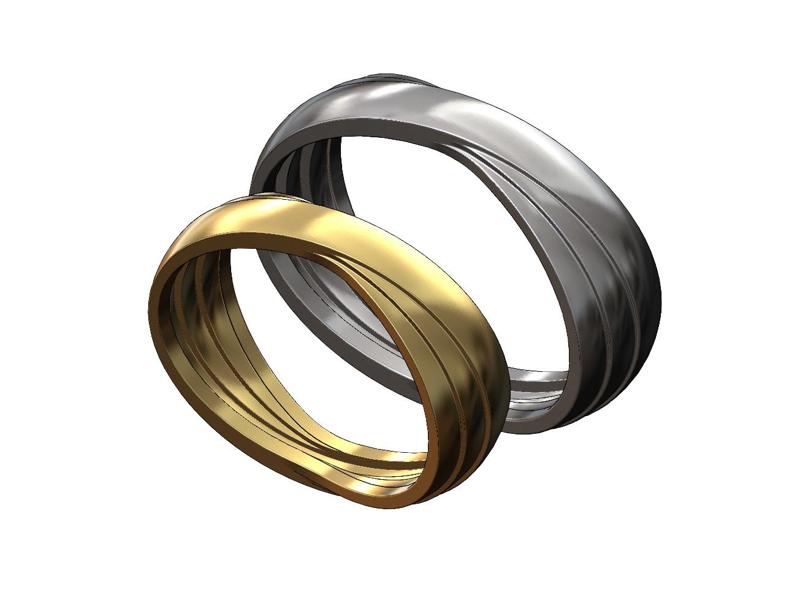 Overlapping bands ring 3D print model