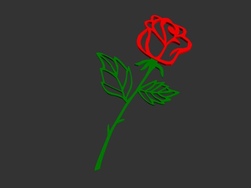 Simple multi coloured rose