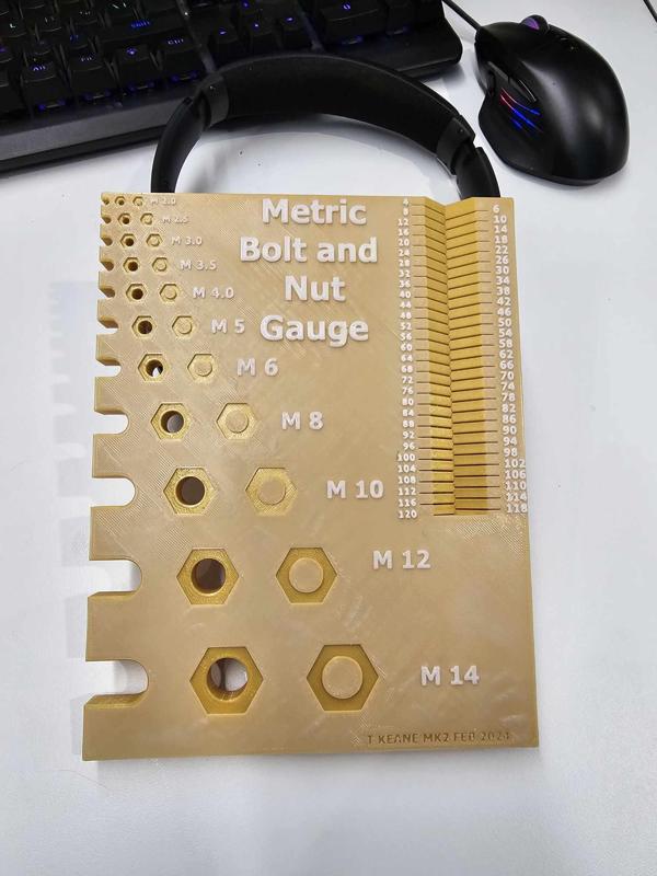 Metric Bolt and Nut Gauge M2-M14