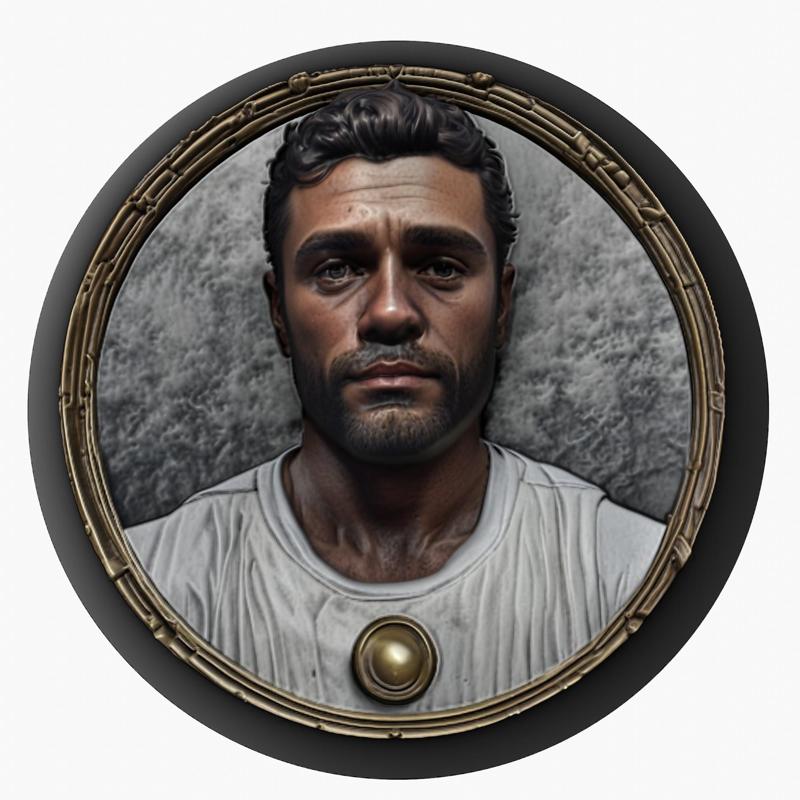 Oscar Isaac medallion pendant