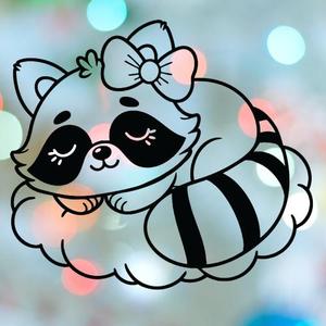 Racoon Girl Sleeping On Cloud Cookie Cutter