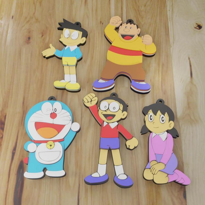 DORAEMON PACK, 5 KEYCHAINS / KEYCHAIN