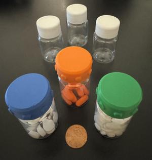 Colorful Travel Pill Bottle Tops