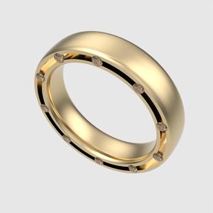 Sleek Modern Gem-Studded Ring 3D print