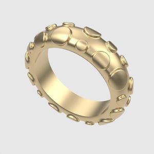 Artistic Textured Dome Ring 3D print