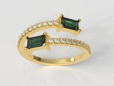 Baguete Gemstone Ring