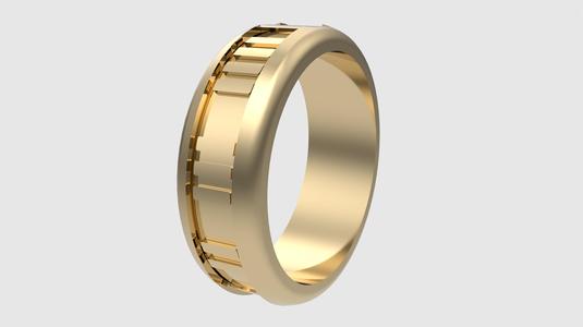 Minimalist Roman Numerals Ring 3D print
