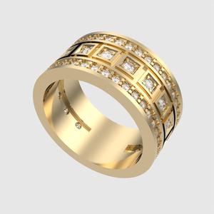 Geometric Pattern Wedding Ring 3D print