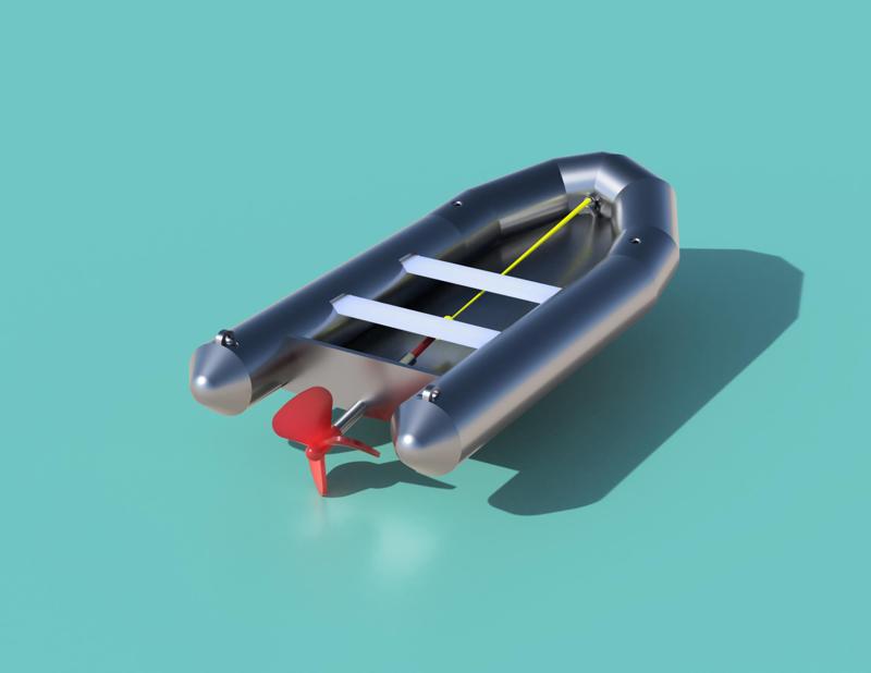 Inflatable boat with proppeler