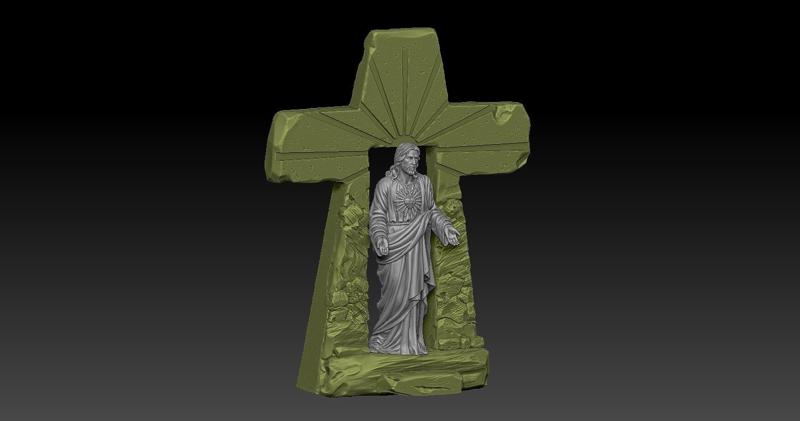 Statue of Jesus Resurrection of the Cross 3D print model