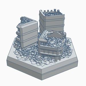 Sci-Fi Ruined Building 23 Hex Map Scale HMSSFR023