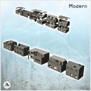 Set of modern ruined buildings with floors (3) - Cold Era Modern Warfare Conflict World War 3 RPG  Post-apo