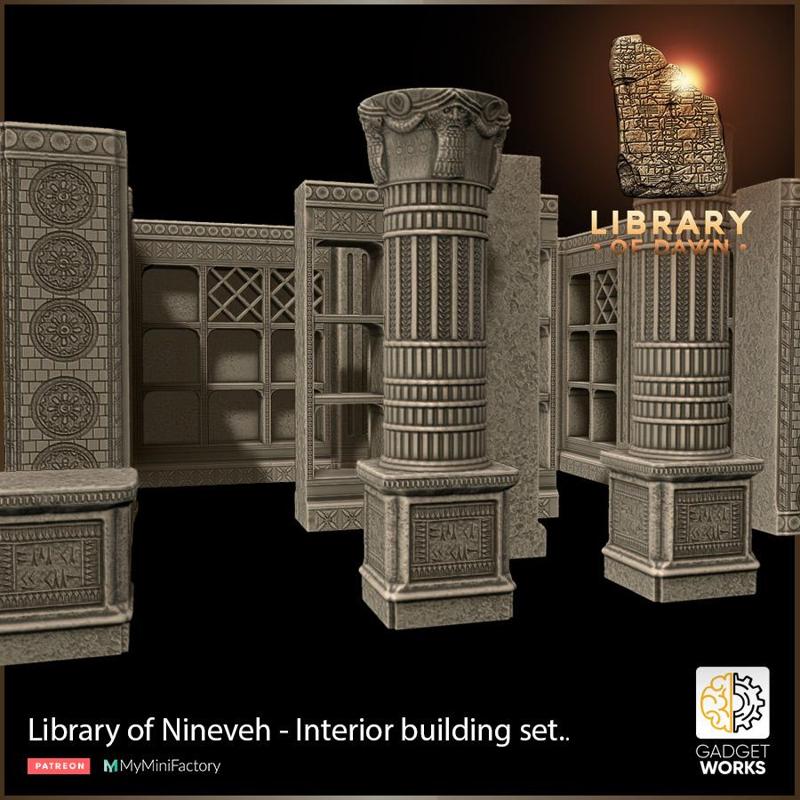 Babylonian Library interior set - Library of Dawn