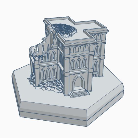Gothic Ruined Building 2 Hex Map Scale HMSGR002