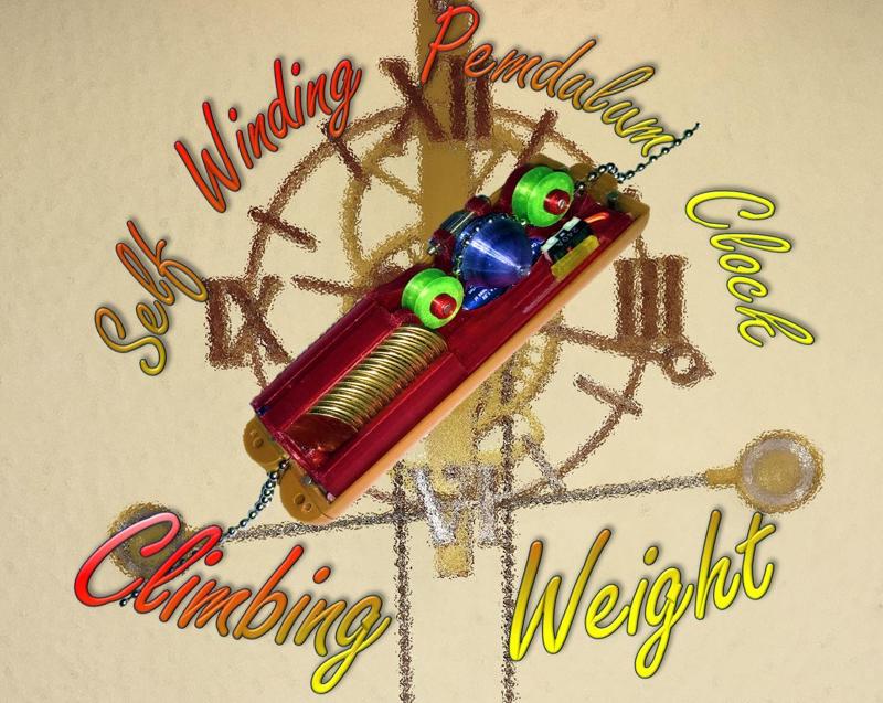 Self winding mechanism for pendulum clock - Climbing weight (3D printed)