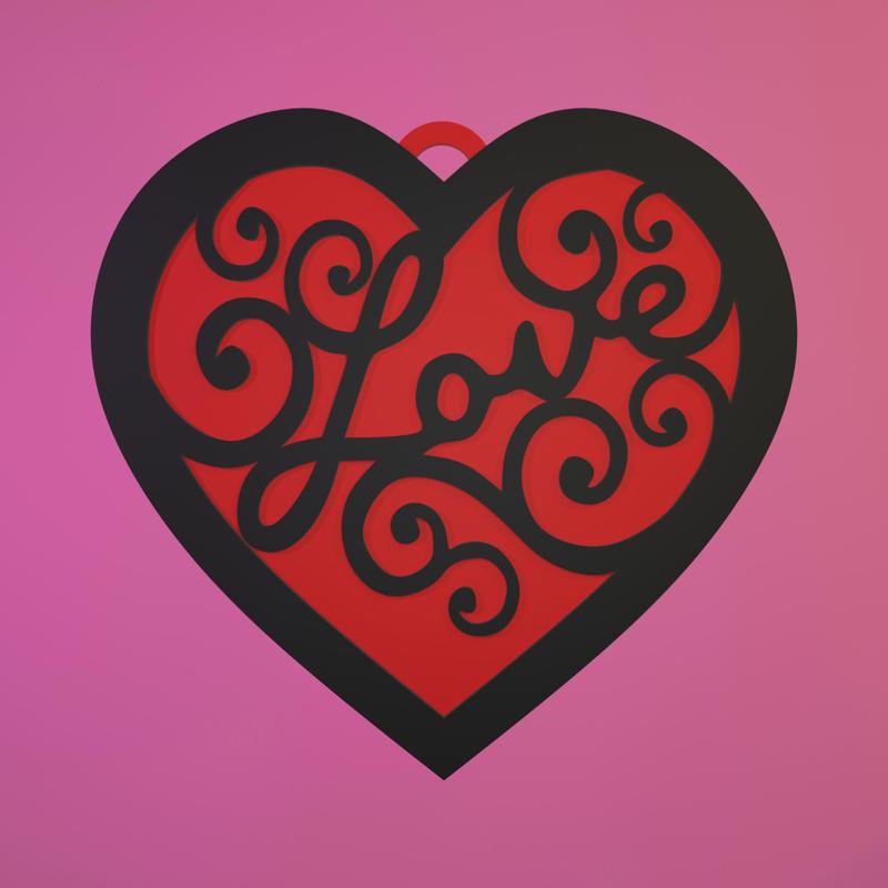 keychain heart love you