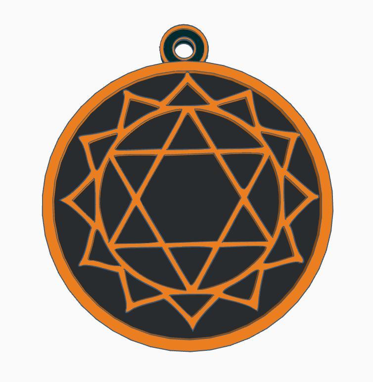 heart chakra key ring - anahata keychain hinduism