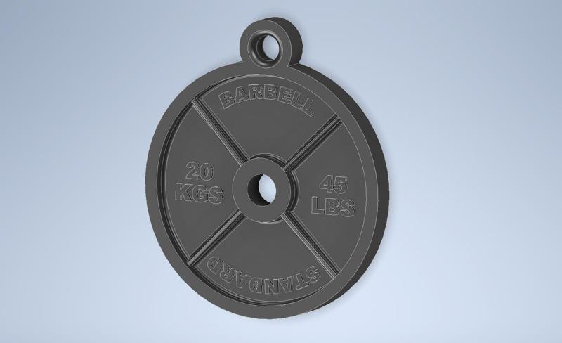20 kg Barbell Plate Keychain