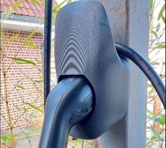 Stylish electric car socket holder with type 2 socket.