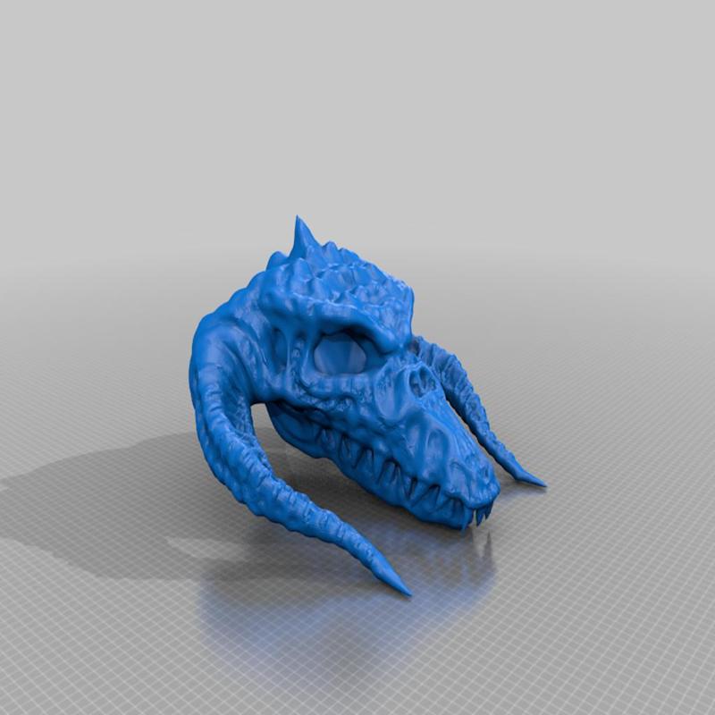 Hallow Black Dragon Skull