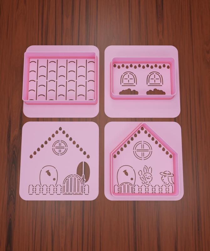 Gingerbread House Easter Stencil Set "Easter House".
