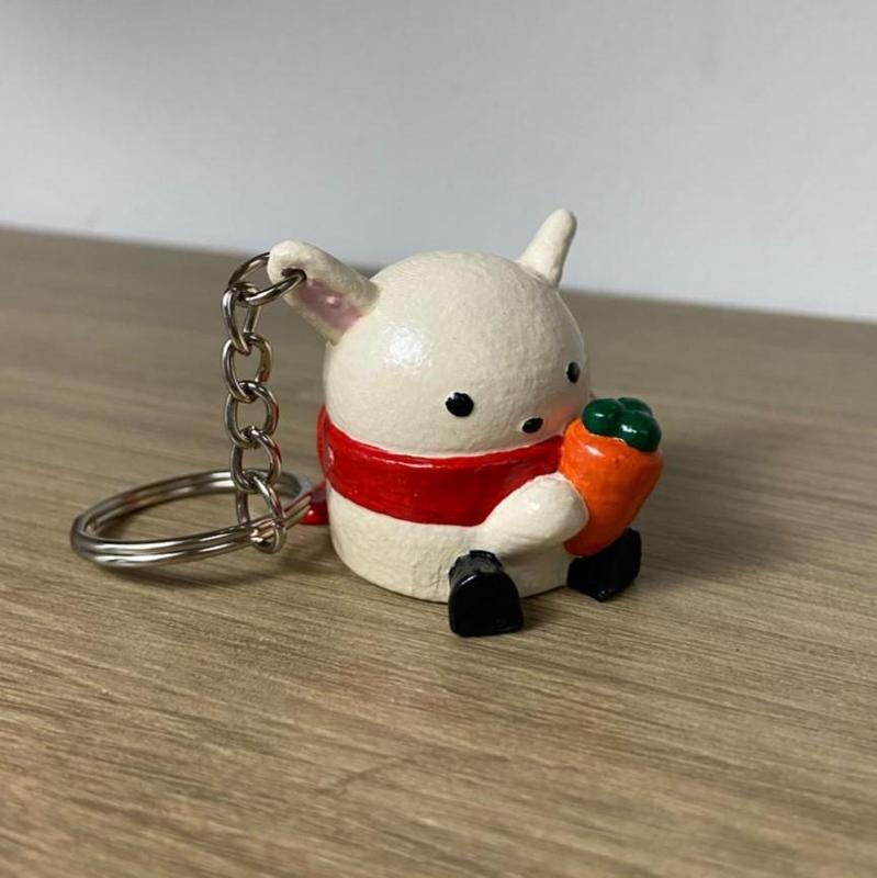 Key ring Tsuki Rabbit with Carrot. Tsuki Adventure