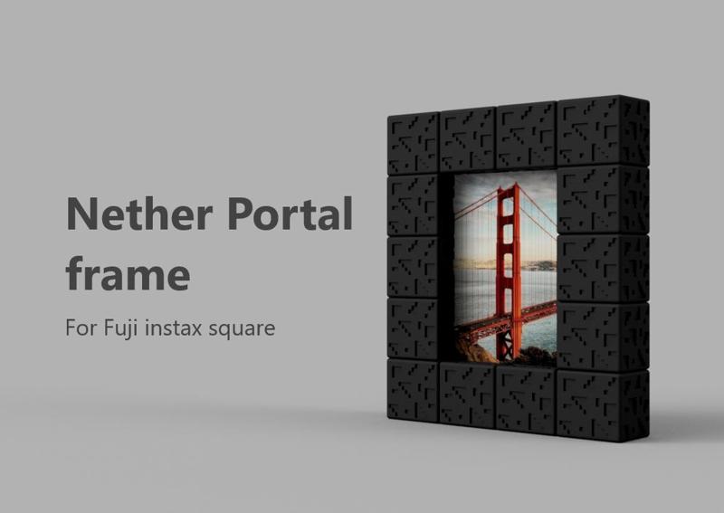 Minecraft nether portal instax photo frame
