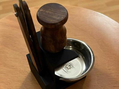 Shaving Brush Holder + Straight Razor