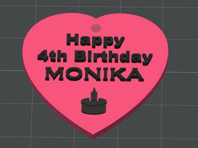Happy Birthday Heart necklace
