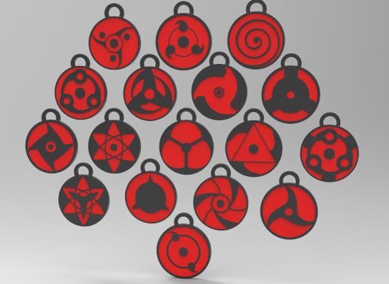 17 Sharingan Eyes Necklaces double face