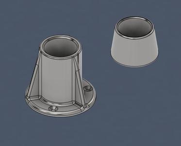 Leg attachments and foot for 35mm wood or metal leg.