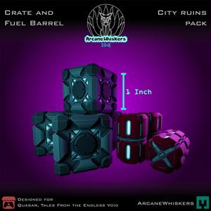 Sci-fi Crate and Fuel Barrel