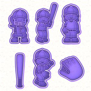 Baseball team cookie cutter set of 6