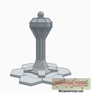 Military Building 1 with Hex Base Air Control Tower MilHB001