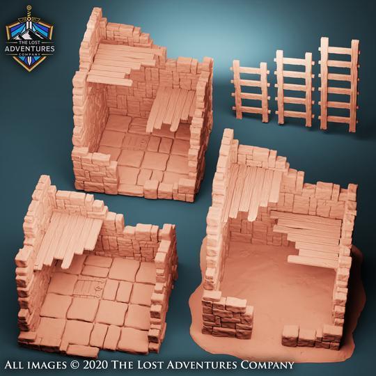 Ruined Towers With Planks & Ladders (Set of 12)