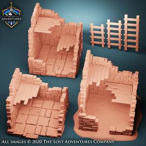Ruined Towers With Planks & Ladders (Set of 12)
