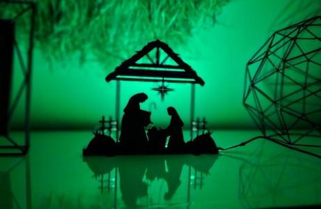 Illuminated Christmas crib