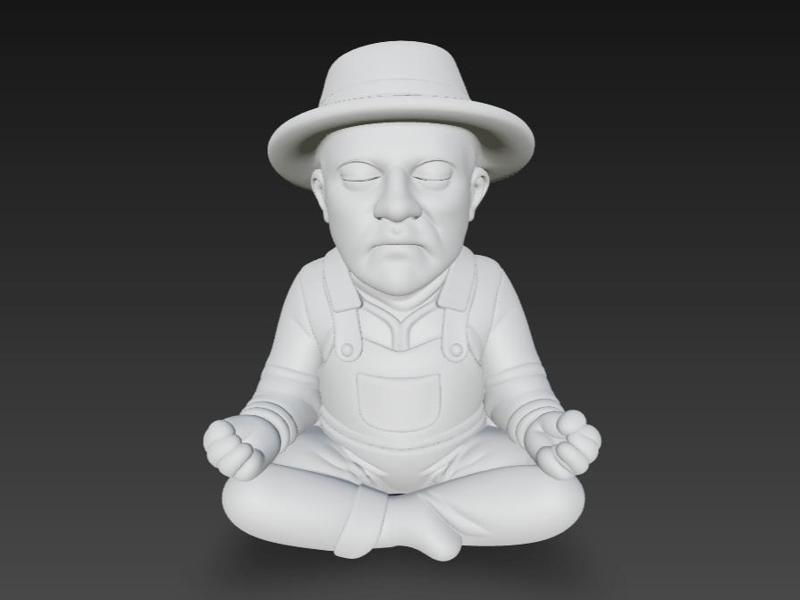 Zen Gardener in Meditation