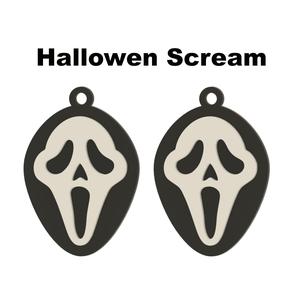 🎃 Scream Face Halloween Earrings - 3D Printable 🎃