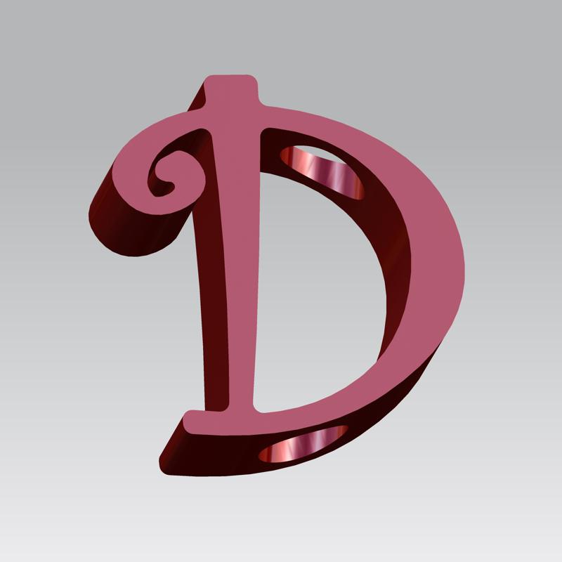 Straw topper letter D