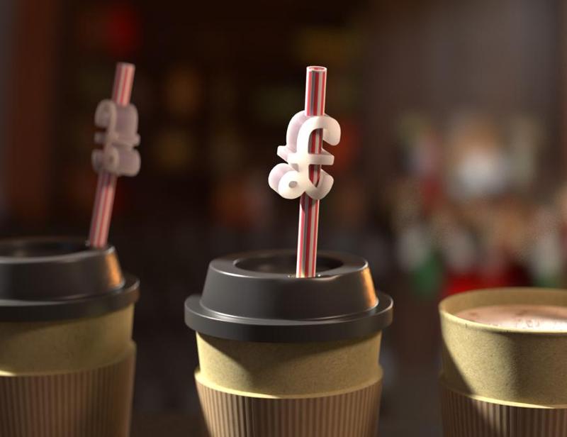 Pound sterling sign, Straw topper, 3d print file, stl files. Tropical straw, digital stl file, digital downloads. Straw topper mold.